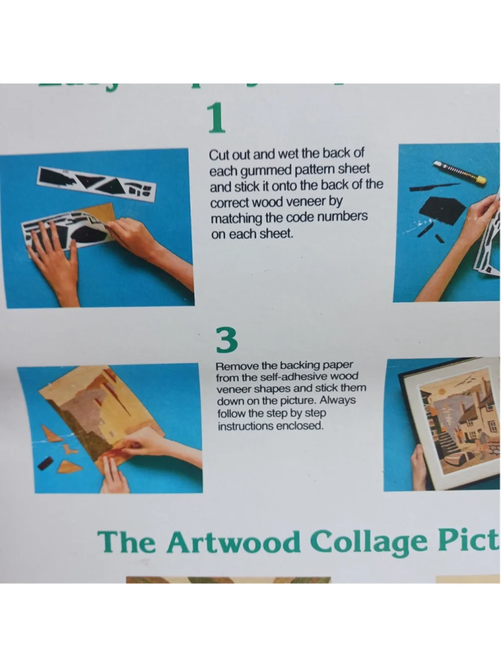 VTG Collage Wood-like Veneer Hummingbird Craft KIT Self Adhesive Wood Britain